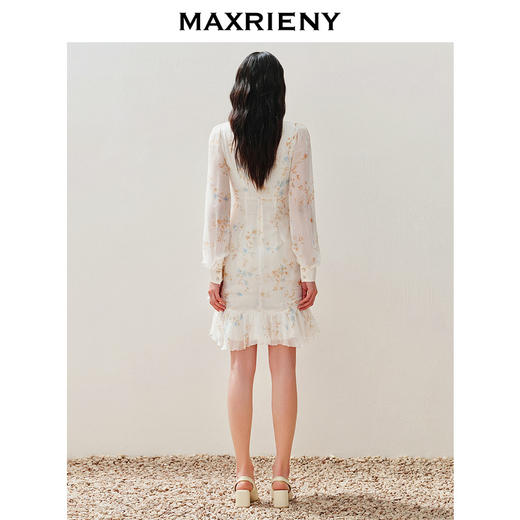 玛克门店发货：MAXRIENY复古浪漫蕾丝荷叶连衣裙(货号:MC85DR007) 商品图3