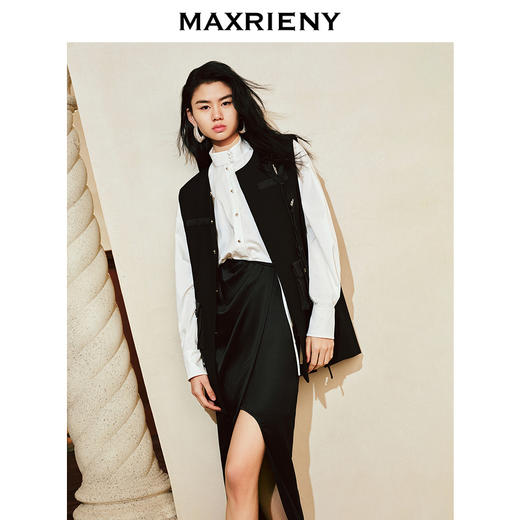 玛克门店发货：MAXRIENY精致复古时尚感廓形马夹背心2024(货号:MC85VE002) 商品图2