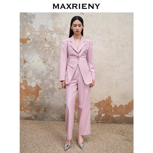 MAXRIENY精致芭蕾风收腰西装外套23早秋垫肩设计上衣气质西服(货号:MS88JA554) 商品图1