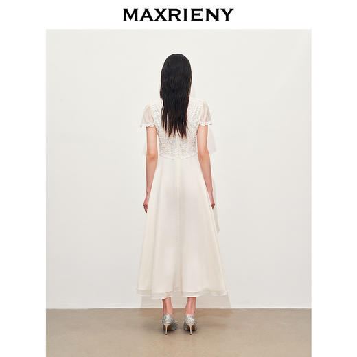 玛克门店发货：MAXRIENY精致蜜桃蕾丝珍珠连衣裙修身长裙(货号:MC85DR050) 商品图3