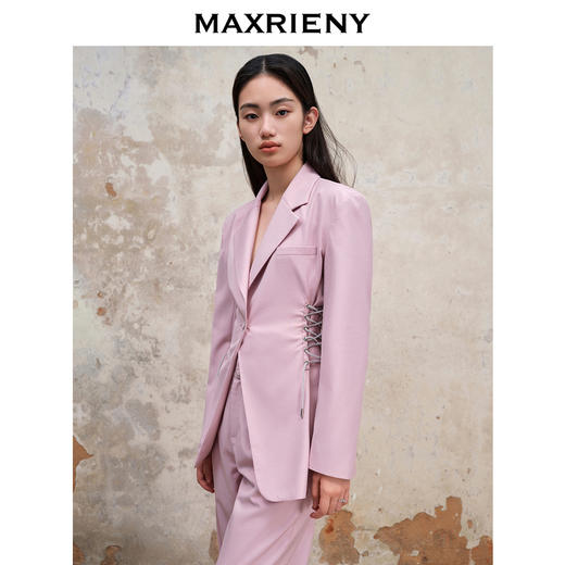 MAXRIENY精致芭蕾风收腰西装外套23早秋垫肩设计上衣气质西服(货号:MS88JA554) 商品图2