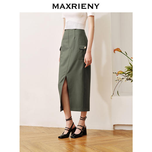 玛克门店发货：都市通勤风开叉包臀半身裙修身遮肉裙子(货号:MC88SK510) 商品图2