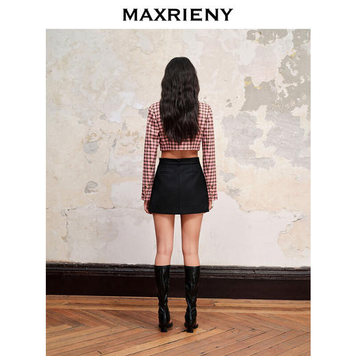 MAXRIENY率性气质格纹长袖西装截短外套早秋上衣(货号:MC88JA569) 商品图3