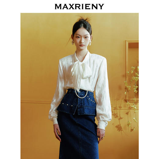 玛克门店发货：MAXRIENY松弛感廓形醋酸提花上衣(货号:MC88TP780) 商品图2