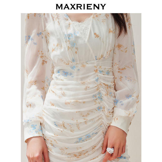 玛克门店发货：MAXRIENY复古浪漫蕾丝荷叶连衣裙(货号:MC85DR007) 商品图2
