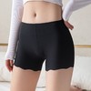 夏季女士内裤冰丝安全裤蕾丝打底裤无痕防走光 波浪纹 黑色M/L（80-130斤） 商品缩略图0