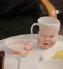 B-BL-03 柏路 纯手捏制娃娃脸杯 “挤”(捶右脸)款+杯垫（亮光款） 商品缩略图4