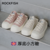 Rockfish 英国766厚底小方糖低帮增高方头帆布一脚蹬拖鞋出游穿搭 商品缩略图4