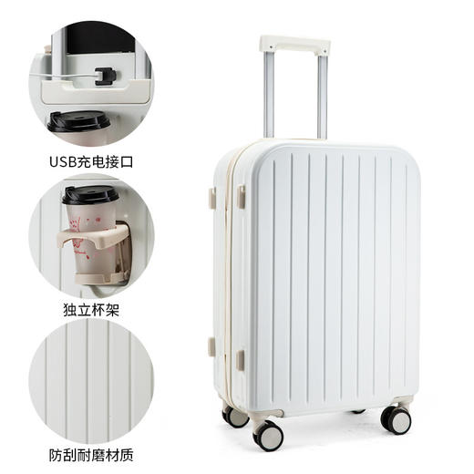 多功能小清新行李箱女ins学生密码箱子旅行拉杆登机箱 白色1个 商品图0