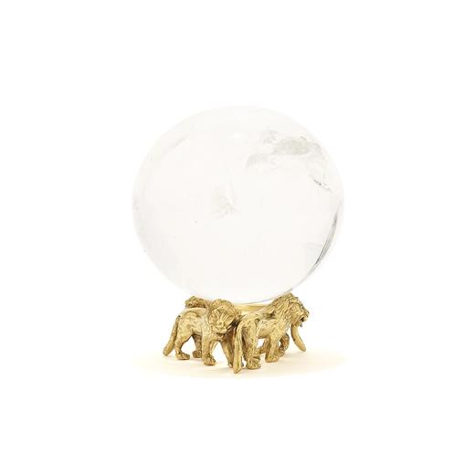 订购6个月到｜Goossens Paris-经典 Lions-天然水晶 三狮水晶球（M）［法国设计师］ 商品图0