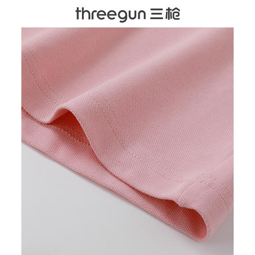 Threegun三枪 丝柔棉珠地翻领短袖女衫-10512A011 商品图6