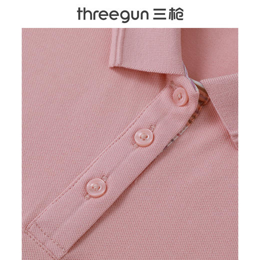 Threegun三枪 丝柔棉珠地翻领短袖女衫-10512A011 商品图8