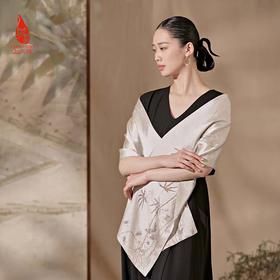 SAINTJOY/上久楷 女士宋锦双面长巾 围巾 云芝  SJ16006