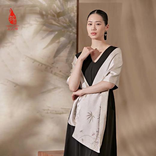 SAINTJOY/上久楷 女士宋锦双面长巾 围巾 云芝  SJ16006 商品图3