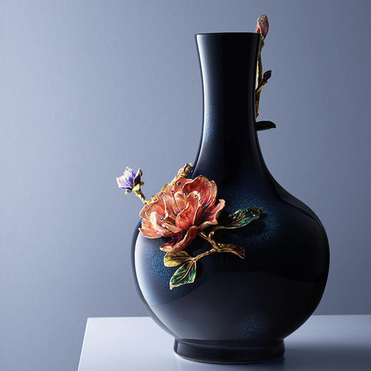 E-LB-91563J 富贵圆满花瓶带底座   罗比罗丹 精工珐琅 商品图1
