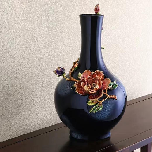 E-LB-91563J 富贵圆满花瓶带底座   罗比罗丹 精工珐琅 商品图2