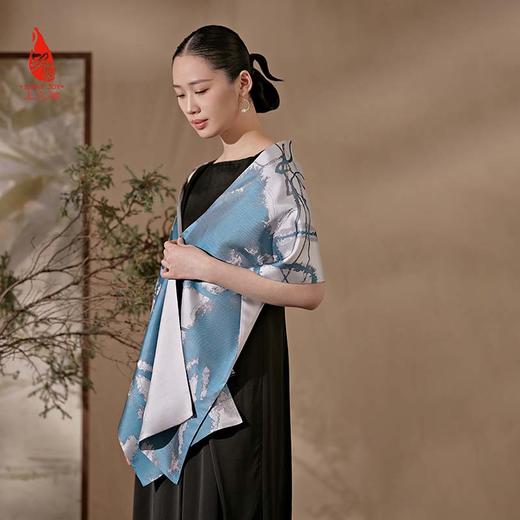 SAINTJOY/上久楷 女士宋锦双面长巾 围巾 疏影 SCS19004 商品图4