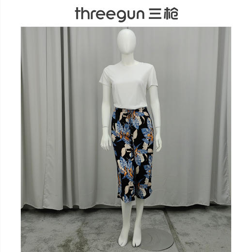 Threegun三枪 垂棉印花女中裤-61306B011 商品图3