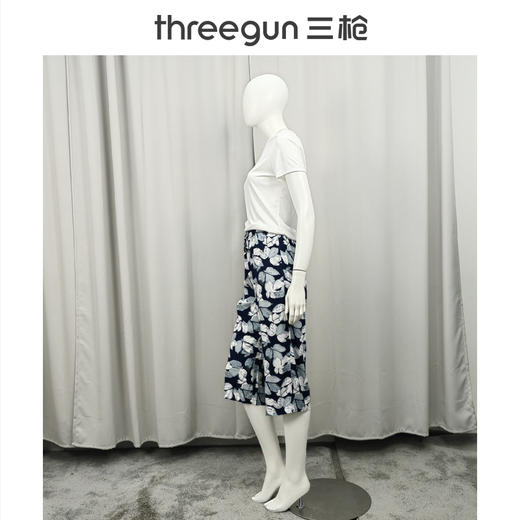 Threegun三枪 垂棉印花女中裤-61306B011 商品图1