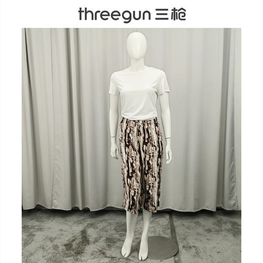 Threegun三枪 垂棉印花女中裤-61306B011 商品图9