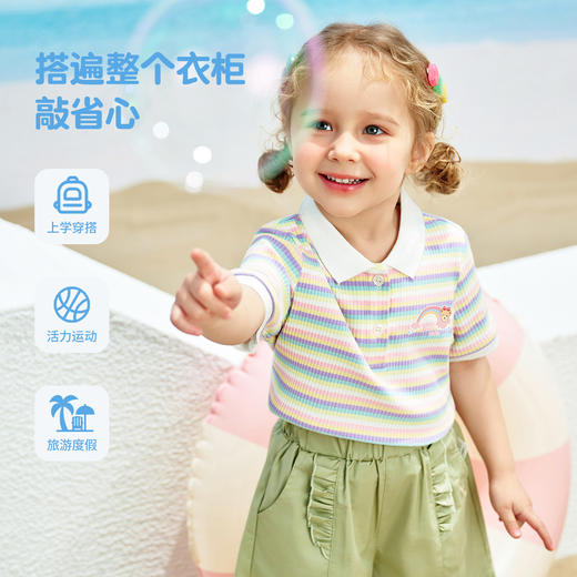 【90-120】【精典泰迪】女童花边短袖polo衫夏季短袖t恤 商品图4