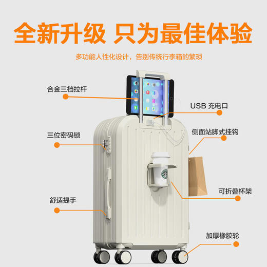 「多功能款！糖果色行李箱」新款拉杆箱行李箱女高颜值结实耐用密码箱子男女学生旅行箱包 商品图3