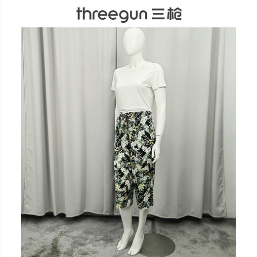 Threegun三枪 垂棉印花女中裤-61306B011 商品图7