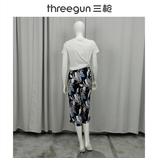 Threegun三枪 垂棉印花女中裤-61306B011 商品图5