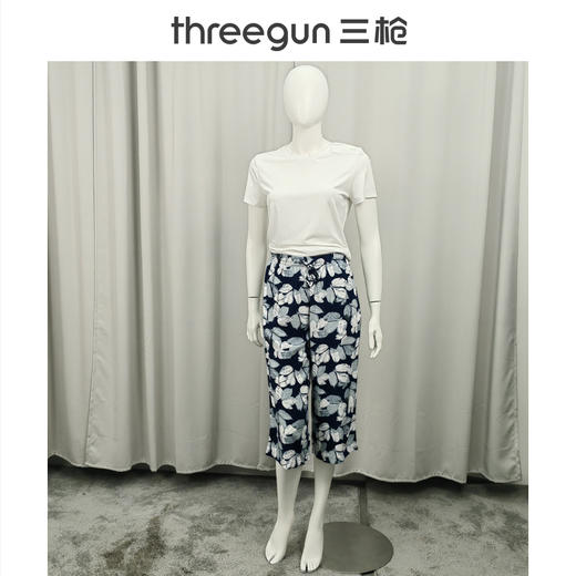 Threegun三枪 垂棉印花女中裤-61306B011 商品图0