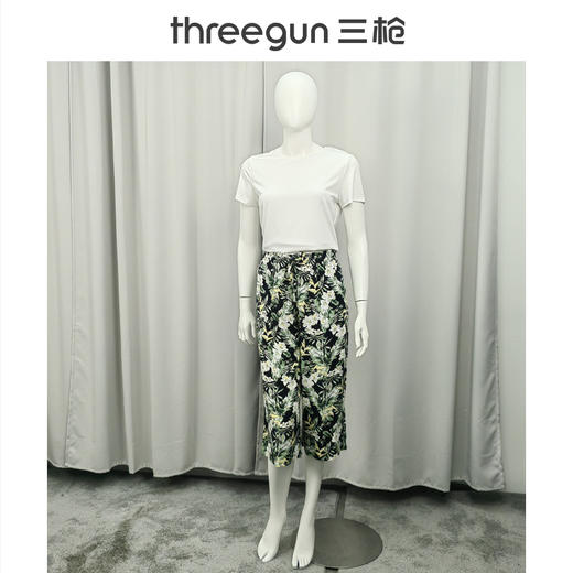 Threegun三枪 垂棉印花女中裤-61306B011 商品图6