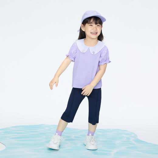 【实体店同款】女童清凉T恤翻领短袖上衣夏季新款安奈儿童装XG421720 商品图5