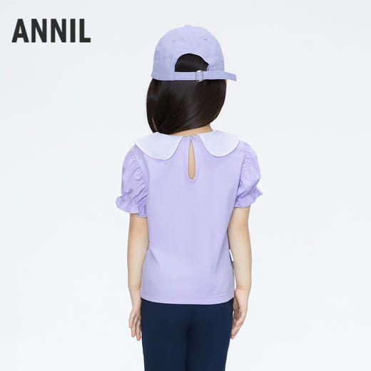 【实体店同款】女童清凉T恤翻领短袖上衣夏季新款安奈儿童装XG421720 商品图2