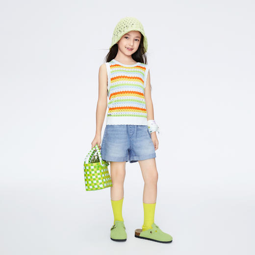 【实体店同款】女童全棉牛仔短裤新款安奈儿童装AG426652 商品图3