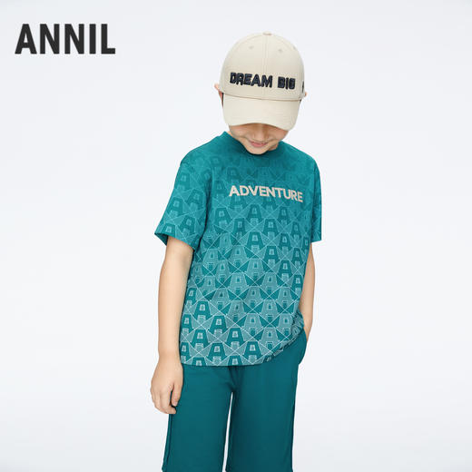 【实体店同款】男童舒弹宽松圆领短袖上衣衫新款安奈儿童装AB421748 商品图2