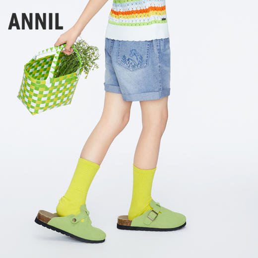 【实体店同款】女童全棉牛仔短裤新款安奈儿童装AG426652 商品图1