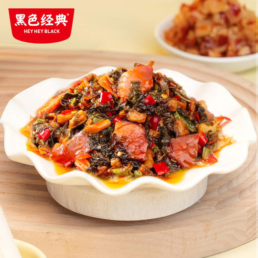 【社群专享券满100-20】黑色经典茶油腊肉外婆菜220g/瓶 商品图2