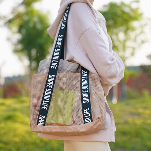 【趁早文创】Kiera Ye by 趁早双层撞色阳光包健身运动斜挎单肩包户外休闲瑜伽包网袋手提沙滩包 商品图4