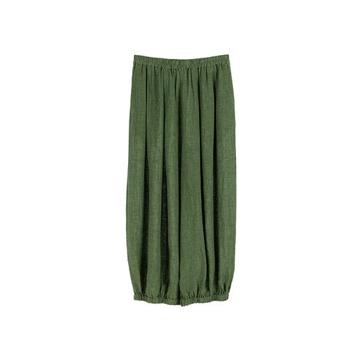 绽放旅行女装300朵/雨林绿色高支棉麻亚麻女高端套装长裤 商品图4