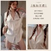 【前500名送蕾丝短裤】新款男友风衬衫睡衣纯欲法式蕾丝睡裙女（4-501） 商品缩略图4