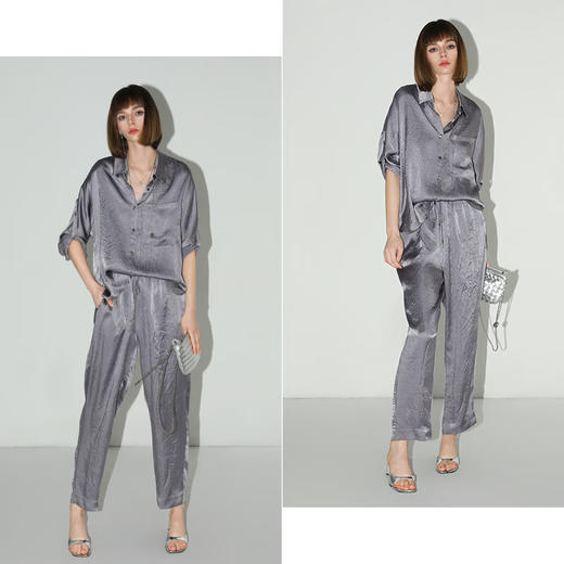 COCOBELLA[100%醋酸]奢感肌理通勤西裤垂坠凉感休闲裤PA0016 商品图1