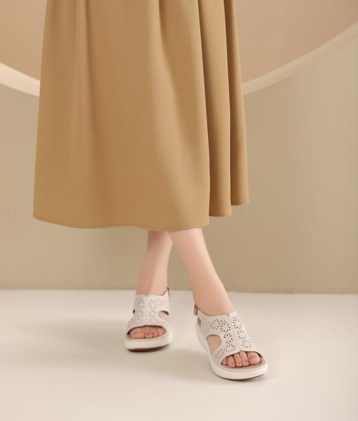 西村名物2024新款夏季外穿精致休闲凉鞋女厚底真皮经典罗马凉鞋X24BG20241 商品图5