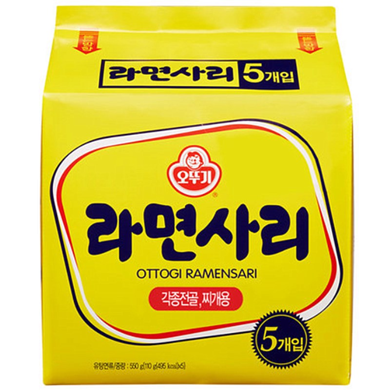 不倒翁料理拉面(110gx5)오뚜기 라면사리