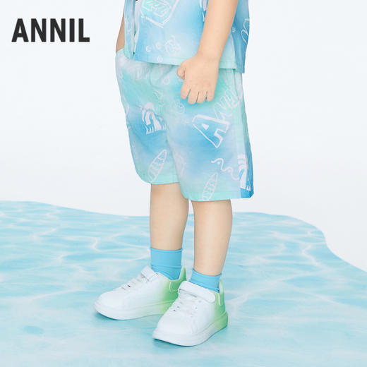 【实体店同款】男童棉麻清凉舒爽中裤裤子夏季新款安奈儿童装XB426574 商品图1