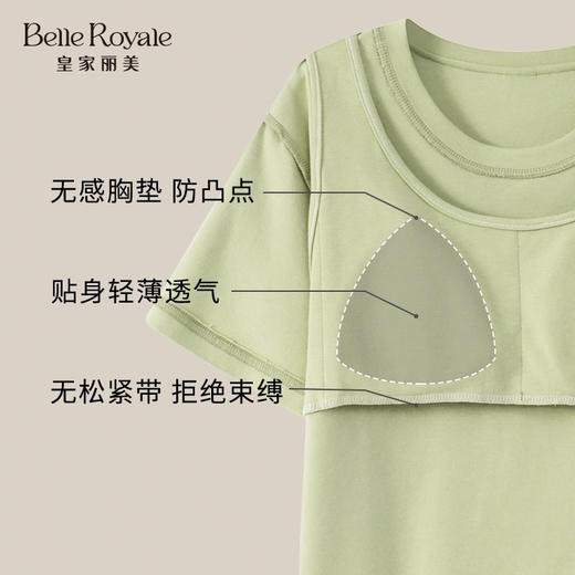 夏季薄款带胸垫家居服女款少女短袖短裤睡衣套装JJT9162 商品图2