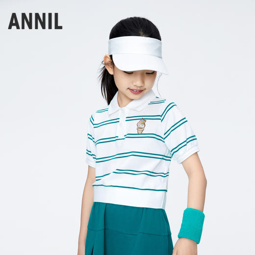 【实体店同款】女童清凉POLO衫翻领短袖上衣夏季新款安奈儿童装AG421798 商品图2