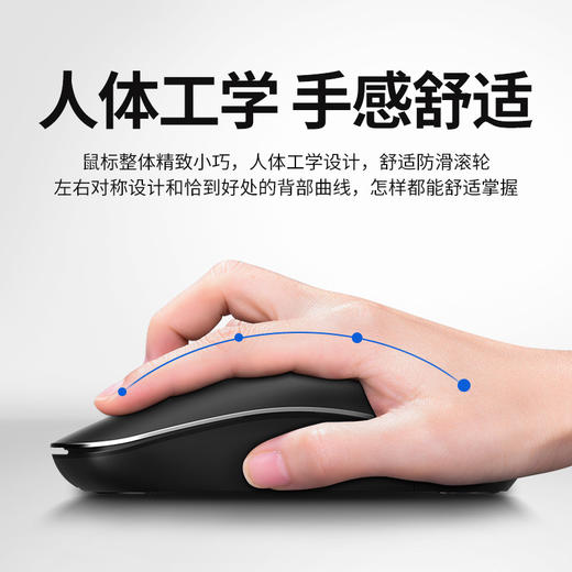 飞利浦无线鼠标充电式办公游戏家用笔记本鼠标*1个 商品图3
