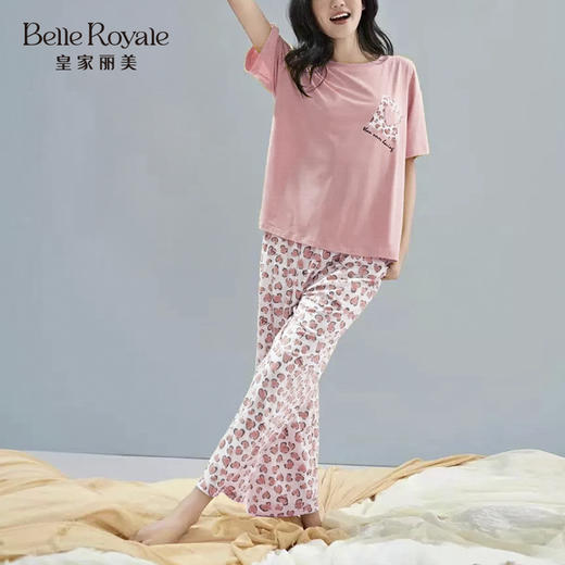 女生可爱印花家居服夏季薄款短袖长裤柔软睡衣套装JJT9172 商品图3