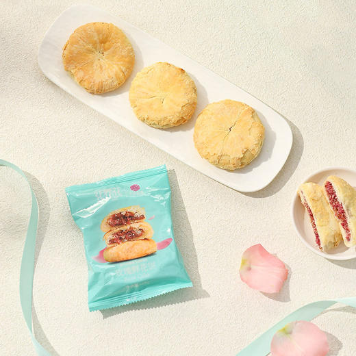 正宗平阴玫瑰鲜花饼礼盒装 花香馥郁~把鲜花吃进嘴里！！ 商品图1