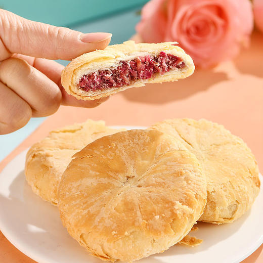 正宗平阴玫瑰鲜花饼礼盒装 花香馥郁~把鲜花吃进嘴里！！ 商品图6