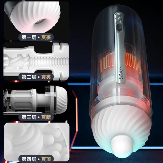 【会吸会裹 无懈可击必入款】SVAKOM 司沃康迪伦pro伸缩旋转飞机杯男用全自动榨精器 商品图4